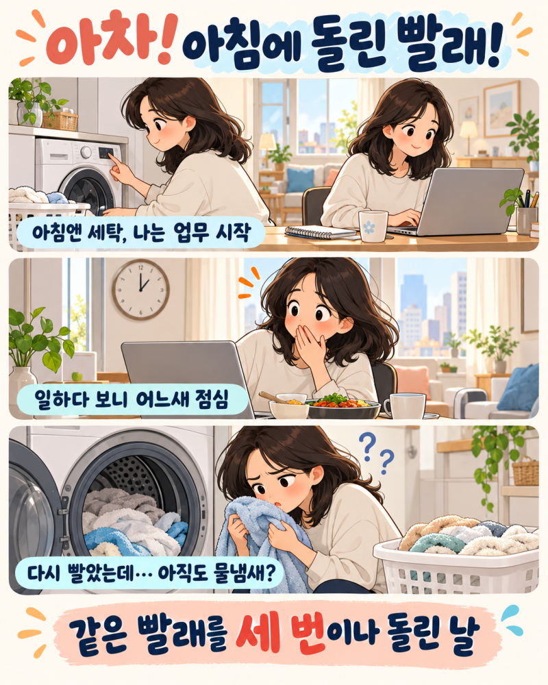 빨래를 세 번 돌렸는데도 물냄새? 과탄산소다까지 써봤는데 왜 이럴까