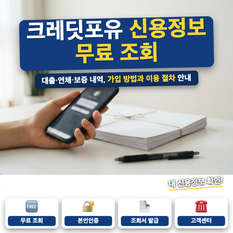 크레딧포유 신용정보 무료 조회 방법은? (+ 신용정보조회서 발급, 회원가입, 본인인증 방법)