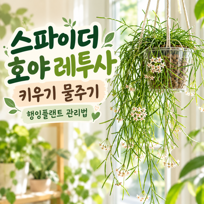 스파이더 호야 레투사 키우기 물주기와 행잉플랜트 관리법