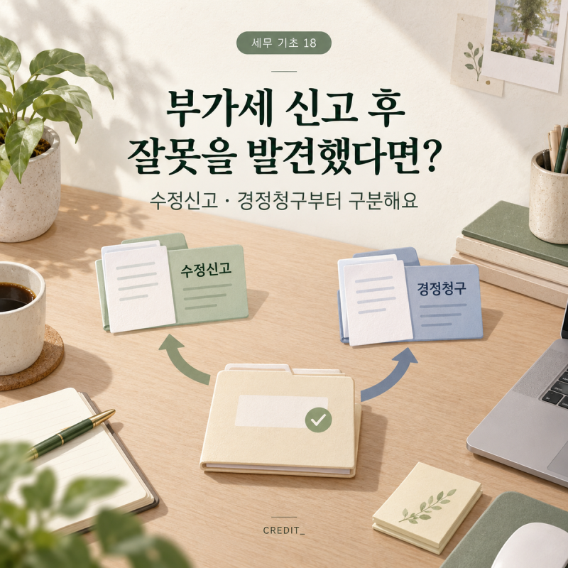 부가가치세 신고 후 잘못을 발견했다면?｜수정신고·경정청구 기본