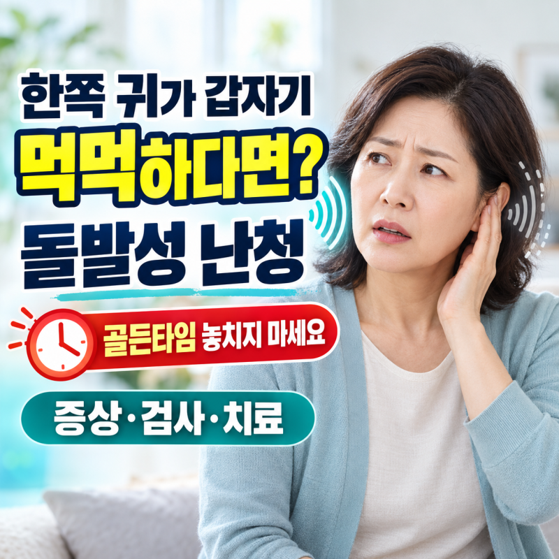 돌발성 난청 증상, 한쪽 귀가 갑자기 먹먹하다면? 원인·골든타임·치료 총정리