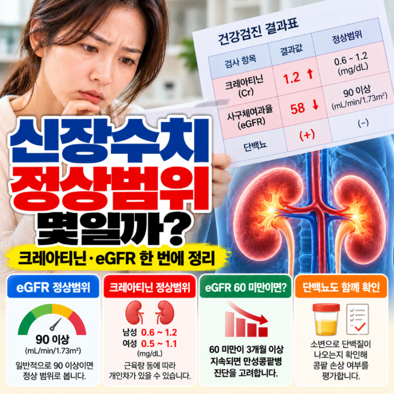 신장수치 정상범위 몇일까? 크레아티닌·eGFR 한 번에 정리