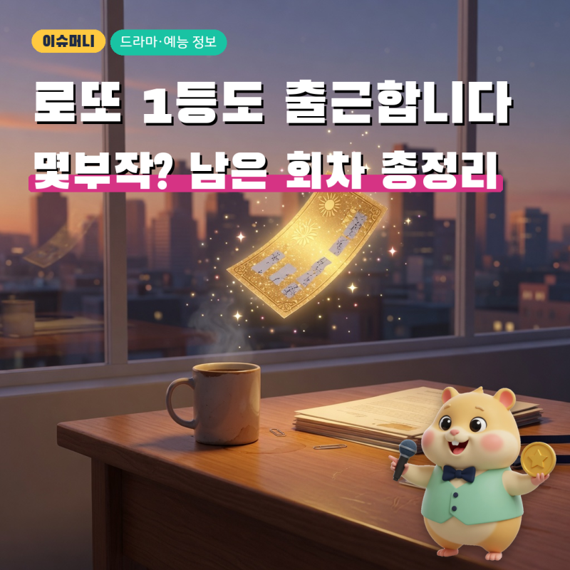 로또 1등도 출근합니다 몇부작? 종영일·티빙 공개 시간·출연진 원작 총정리