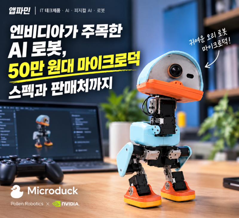 엔비디아 '젠슨황'이 주목한 AI 로봇, 50만 원대 '마이크로덕' 스펙과 판매처까지