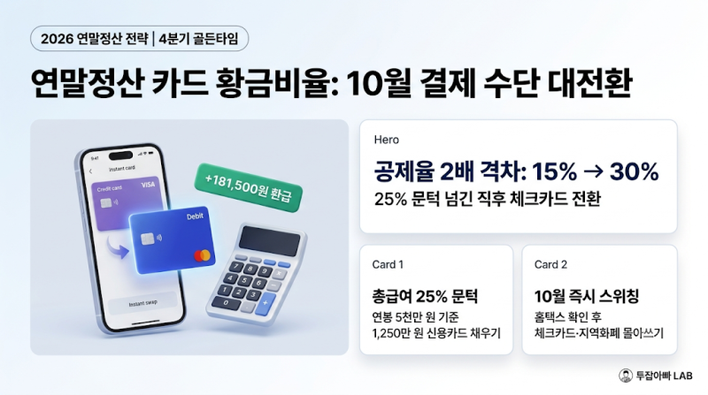 연말정산 신용카드 vs 체크카드 : 4분기 결제 수단 바꿨을 때 통장 환급액 차이는?