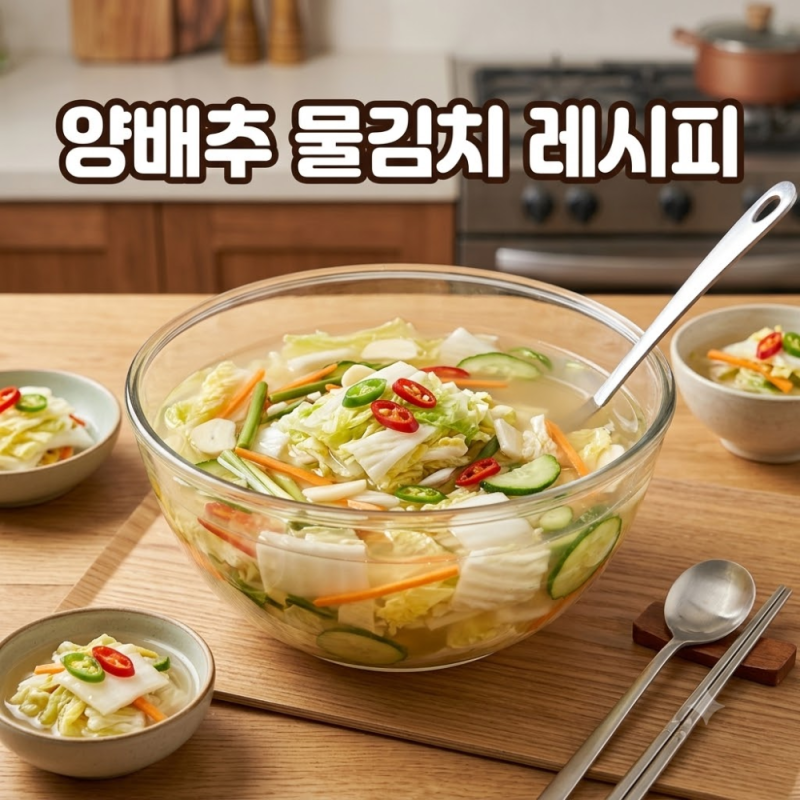 맵지 않아 아이도 잘 먹는 아삭한 양배추 물김치 담그는 법