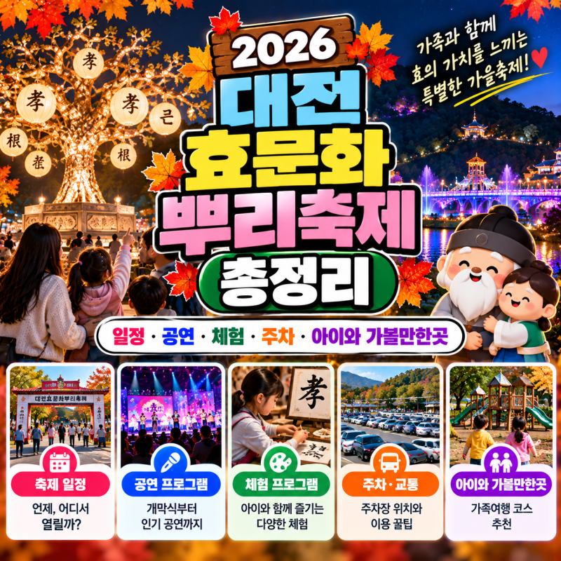 2026 Daejeon Hyomunhwa Ppuri Festival: Schedule, Performances, Activities, Parking, and Family-Friendly Spots