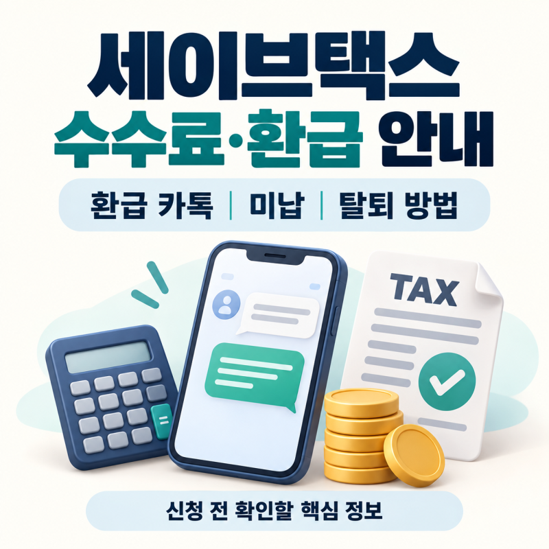 세이브택스 수수료 얼마일까? 환급 카톡·미납·탈퇴 방법 정리