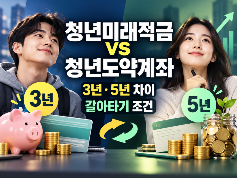 청년미래적금 vs 청년도약계좌 비교｜3년·5년 차이와 갈아타기 조건 정리