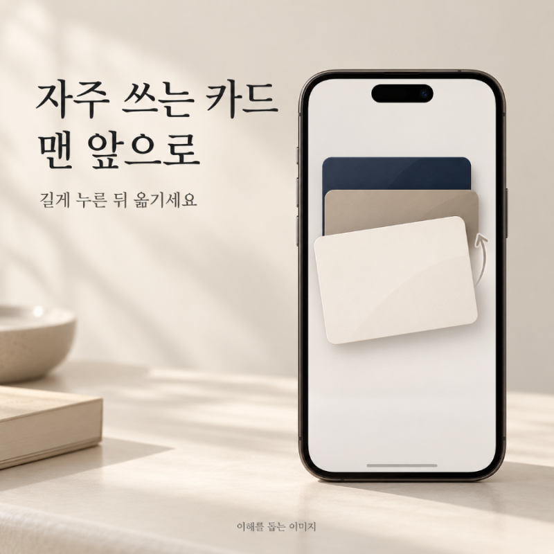 애플 지갑 카드 순서 바꾸기｜애플페이 기본카드, 매번 고르기 번거롭다면