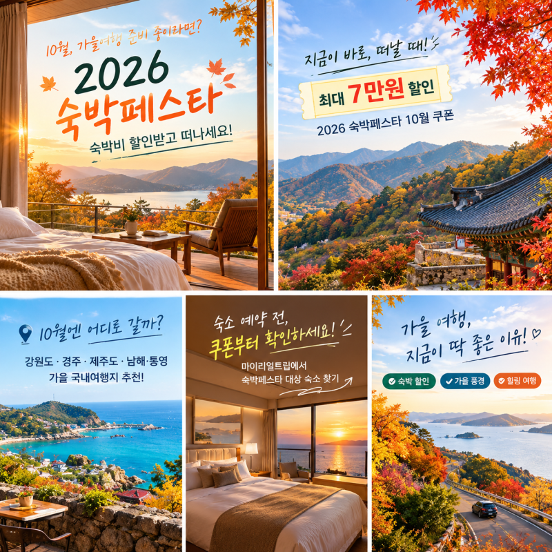 2026 숙박페스타 10월 쿠폰｜10월 국내 가을여행 현명하고 합리적인 소비방법