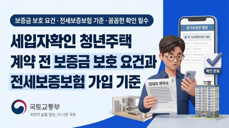 세입자확인 청년주택 계약 전 보증금 보호 요건과 전세보증보험 가입 기준