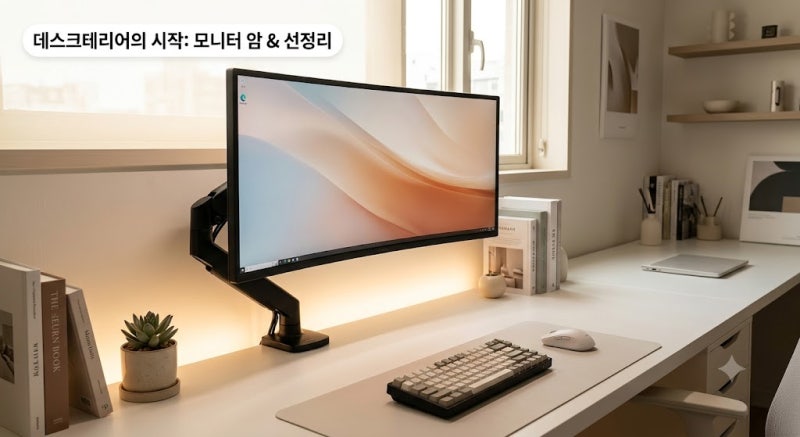 초보자도 쉽게 따라 하는 데스크테리어 완성, 모니터 암 설치와 선정리 꿀팁