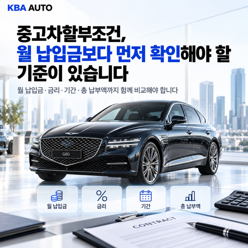 중고차할부조건, 월 납입금보다 먼저 확인해야 할 기준이 있습니다