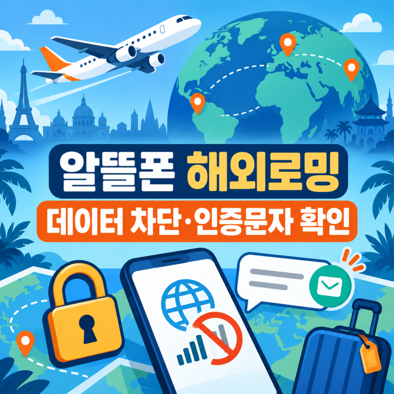 알뜰폰 해외로밍, 데이터 차단하고 인증문자만 받을 수 있을까