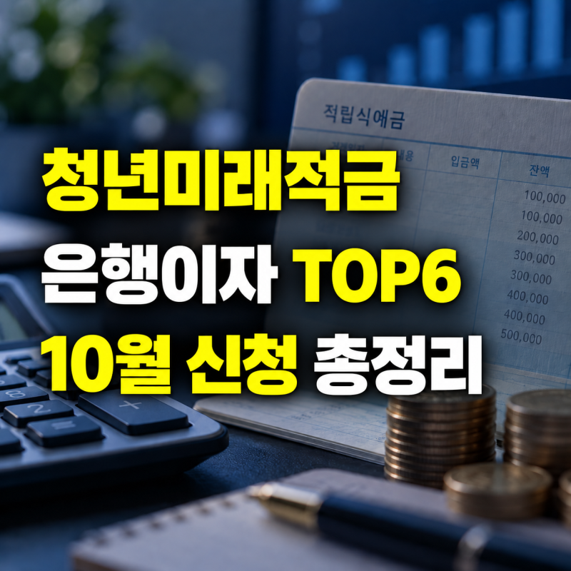 청년미래적금 은행이자 TOP6, 어디가 가장 높을까?｜10월 신청기간·조건 총정리