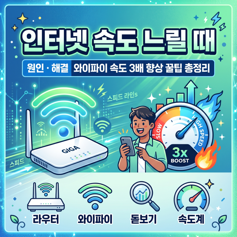 인터넷 속도 느릴 때 원인 해결 와이파이 속도 향상 꿀팁 총정리