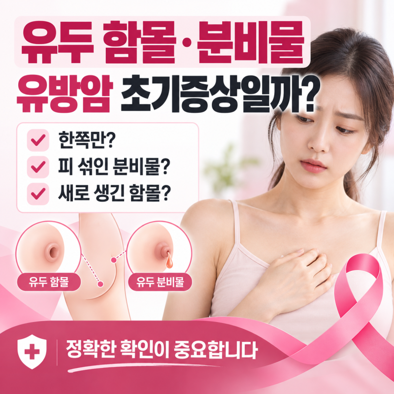 유두가 함몰되고 유두에서 분비물이 나온다면, 혹시 유방암 초기증상일까?