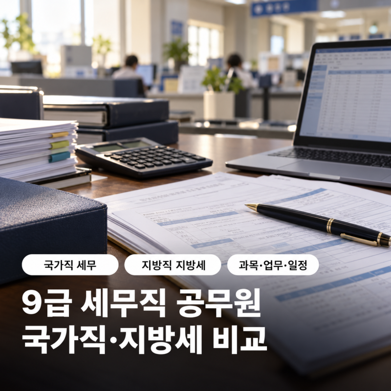 9급 세무직 공무원, 국가직 세무·지방세 차이와 시험과목·업무 비교