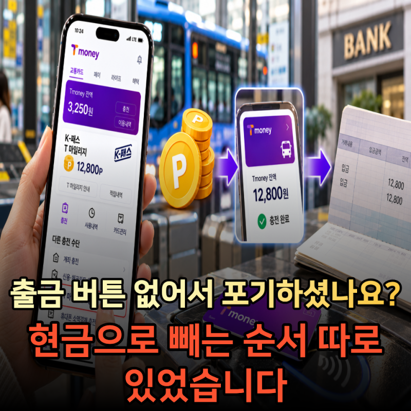 모바일 티머니 K-패스 티 마일리지, "현금으로 뺄 수 있나?" 직접 확인해 보니