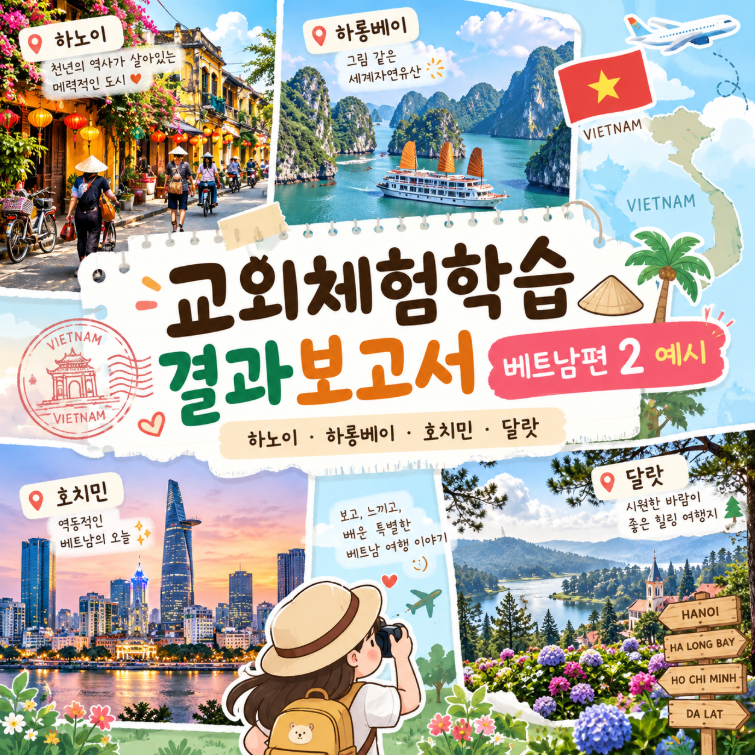 교외체험학습 결과보고서 베트남편2 예시(하노이, 하롱베이, 호치민, 달랏)