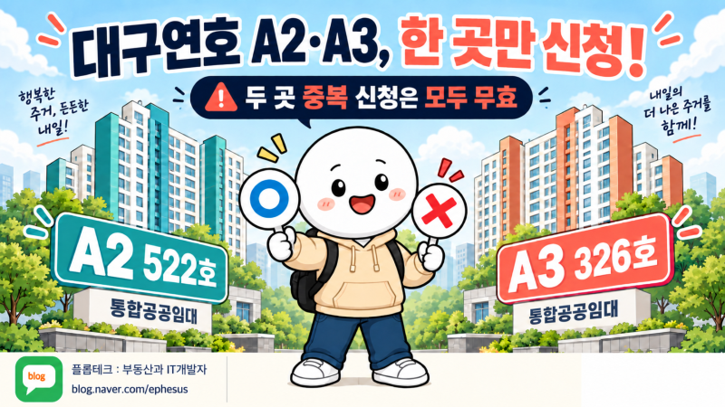 대구연호 A2·A3 통합공공임대 848호, 두 곳 다 신청하면 무효? 임대료와 주택형 비교
