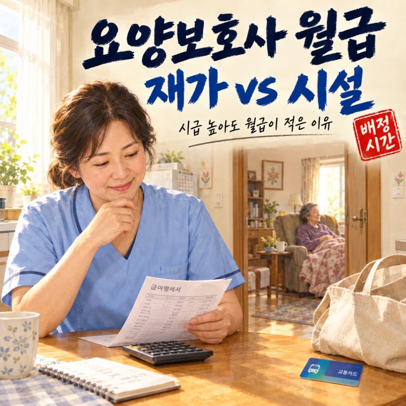 요양보호사 월급 재가와 시설, 시급 높아도 월급이 적은 이유