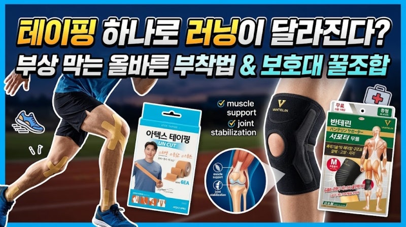 테이핑 하나로 러닝이 달라진다? 부상 막는 올바른 부착법 & 보호대 꿀조합