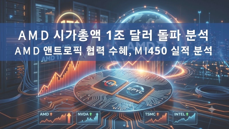 AMD 주가 전망, 시가총액 1조 달러 돌파, 미국 증시 AI 데이터센터 실적 성장, 어드밴스드 마이....