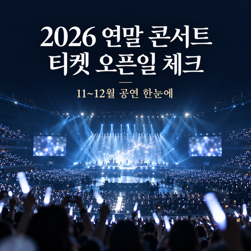 2026 연말 콘서트 누구 나오나? 가수별 공연장·일정·티켓팅 날짜 총정리