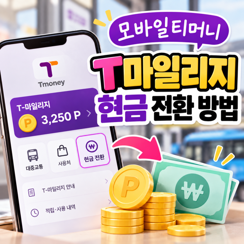 모바일티머니 T마일리지 현금 전환, 수수료 500원 떼고 받는 순서 총정리