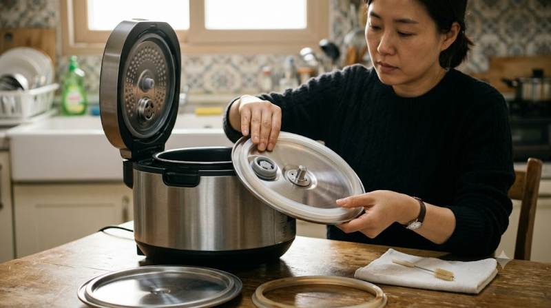 전기밥솥 밥맛 떨어짐과 퀴퀴한 냄새 해결법! 고무패킹 교체 주기 및 스팀 배출구·물받이 완....