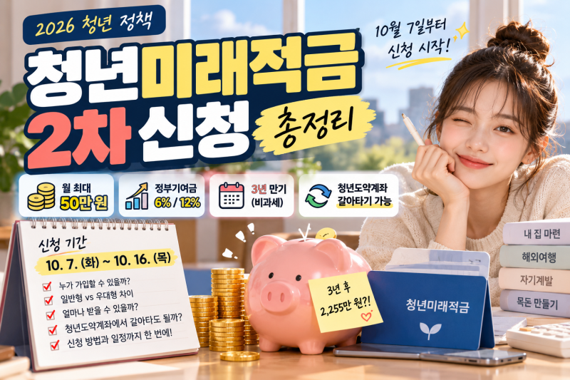 청년미래적금 2차 신청 총정리｜10월 7일부터! 청년도약계좌 갈아타기도 가능