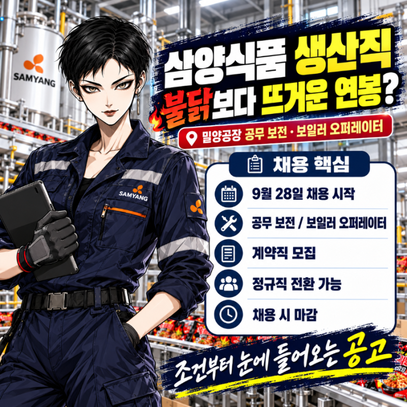 삼양식품 생산직 채용 불닭보다 뜨거운 연봉?