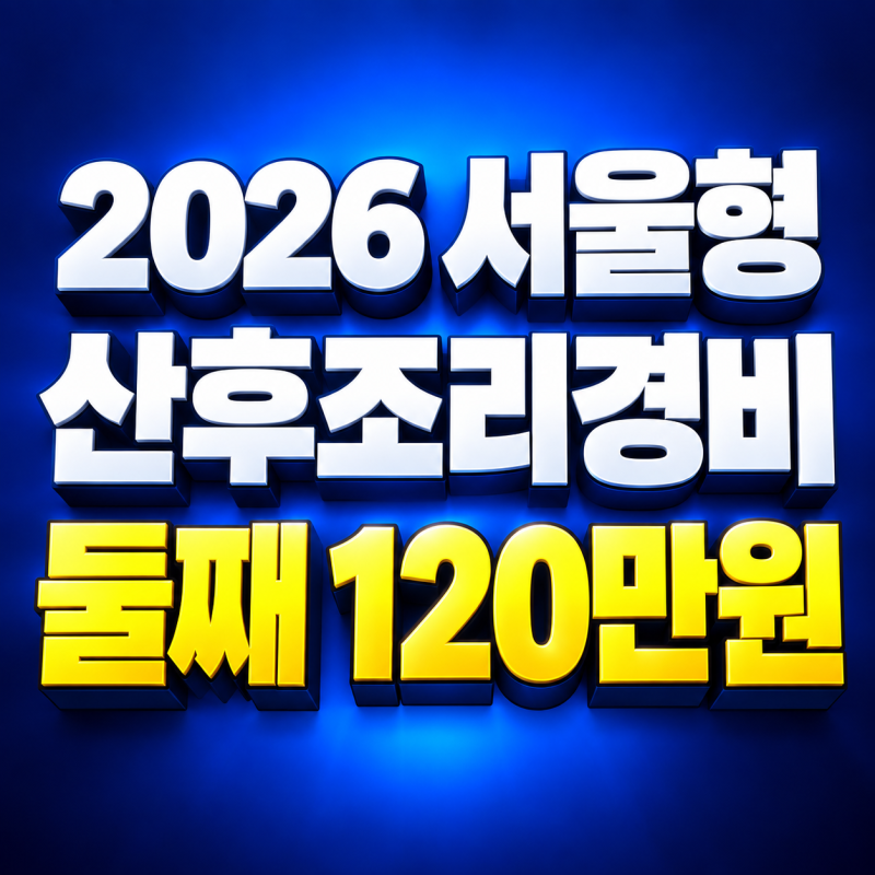 2026 서울형 산후조리경비 둘째 120만원, 신청기간 사용처 총정리