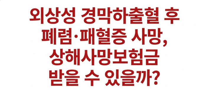 외상성 경막하출혈 후 폐렴·패혈증 사망, 상해사망보험금 받을 수 있을까?