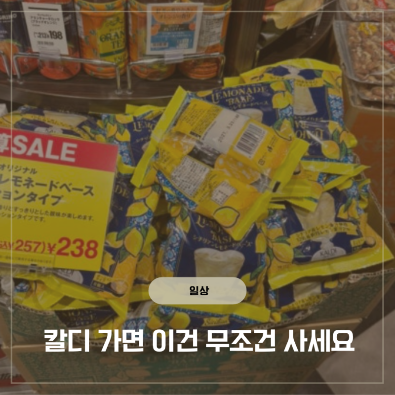 칼디 레모네이드 포션 먹는 방법 120ml 탄산수로 마셔본 후기