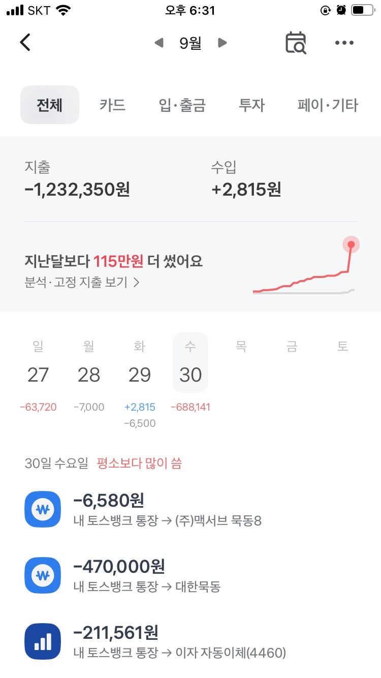 (7개월차) 물타의 소비일기 - 9월부터 바뀐 소비일기 개편 안내 및 9월 결산(미래에셋증권 해....