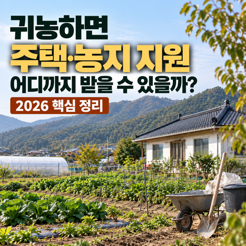 귀농하면 주택·농지 지원 어디까지 받을 수 있을까? 2026 핵심 정리