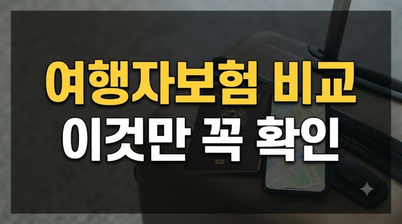 여행자보험 보장 비교 의료비와 휴대품손해 확인하기