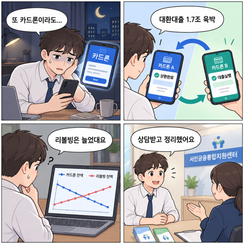 카드론 대환대출 1.7조 육박, 2026년 카드론 금리와 신용점수 영향 총정리