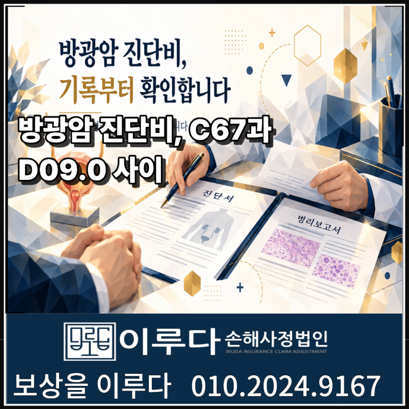방광암 진단비 C67·D09.0, 진단서와 병리결과가 다를 때 확인할 것