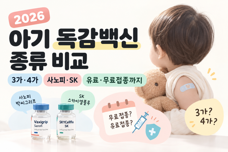 2026 아기 독감백신 종류 비교, 3가·4가부터 사노피·SK·무료접종까지