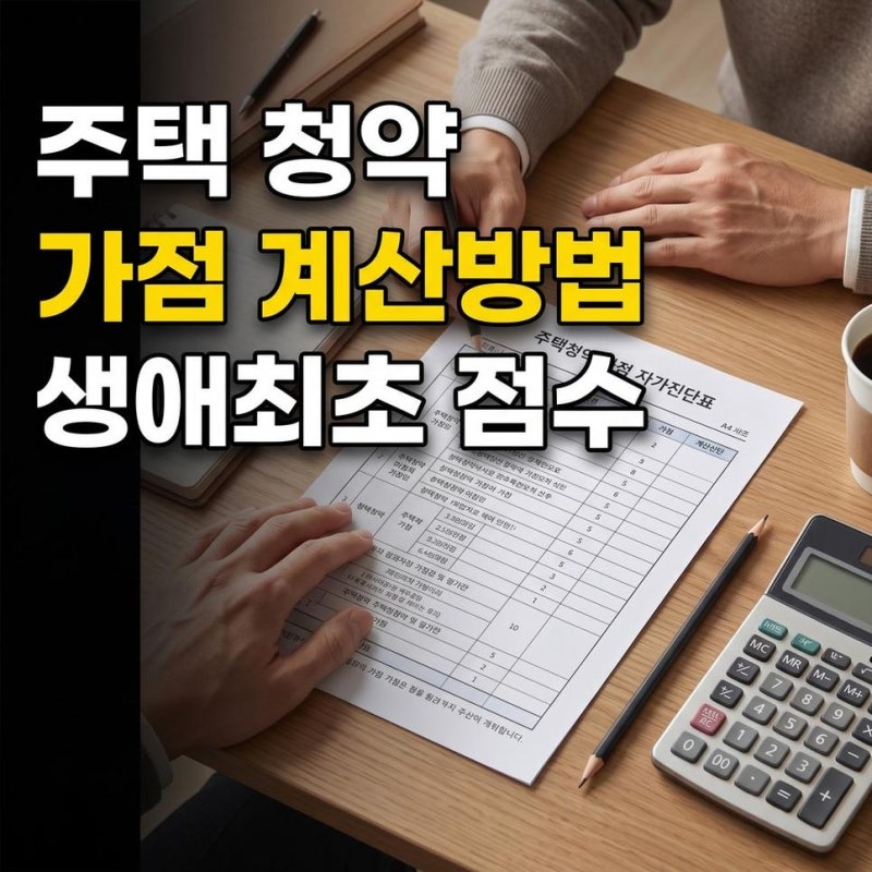 주택청약 가점 계산방법, 무주택 기간 계산부터 생애최초 당첨 점수까지