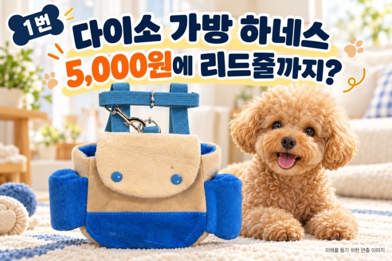 다이소 강아지 가방 하네스 5,000원, 귀여워서 봤더니 리드줄까지