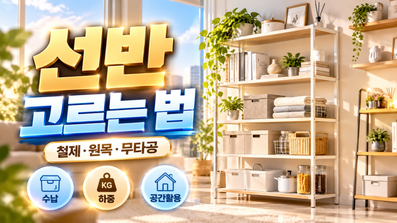 선반 고르는 법, 철제·원목·무타공·수납선반 차이와 구매 전 체크포인트