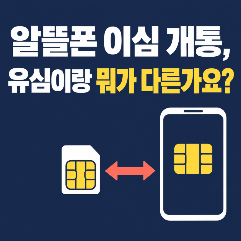 알뜰폰 이심(eSIM) 개통, 유심이랑 다른가요? 이심(eSIM) 유심 차이와 비용