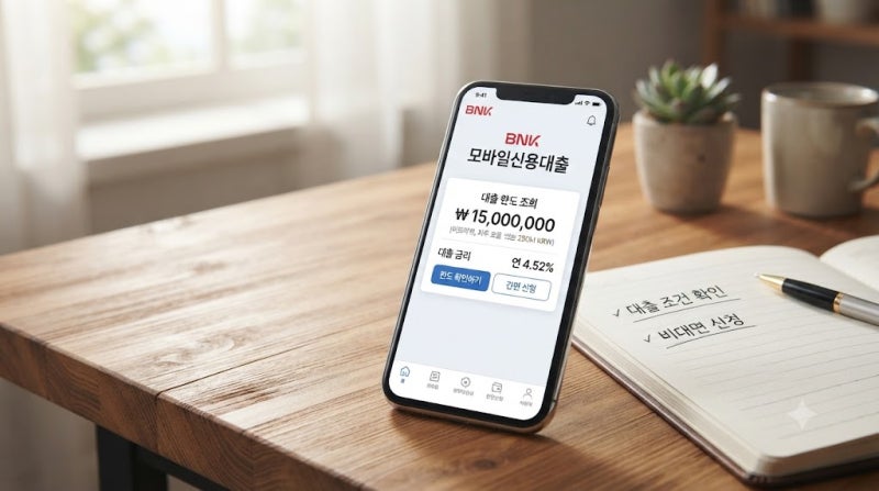 BNK모바일신용대출 조건 한도 금리 비대면 신청 방법 총정리