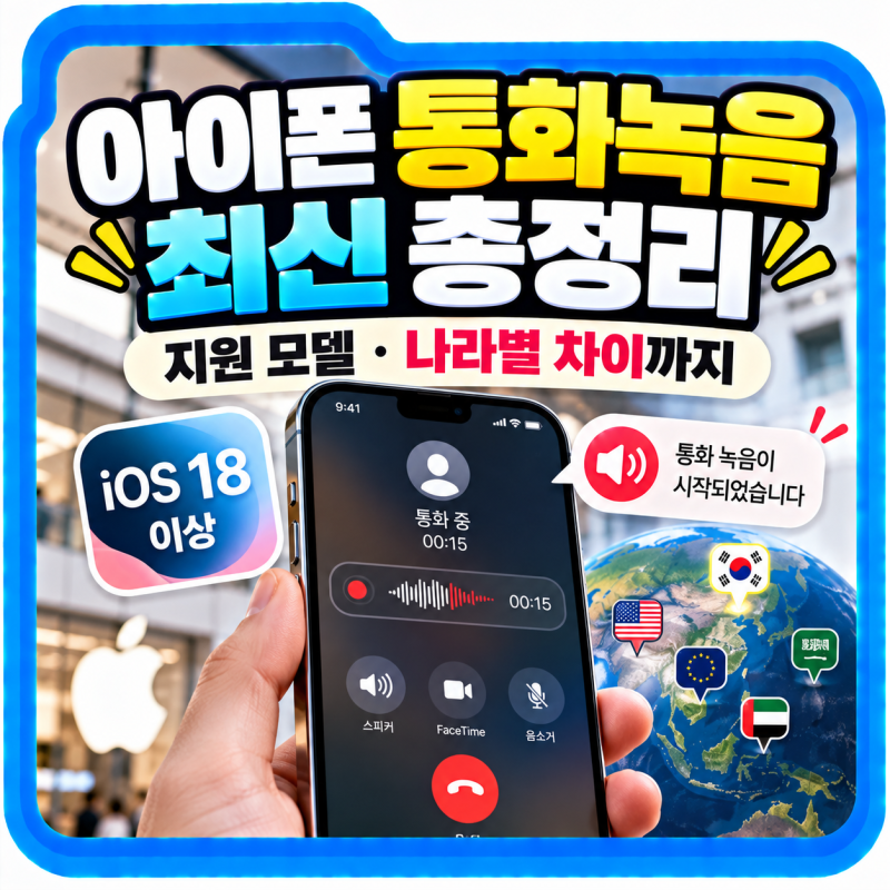 아이폰 통화녹음 최신 총정리, 지원 모델·나라별 차이까지