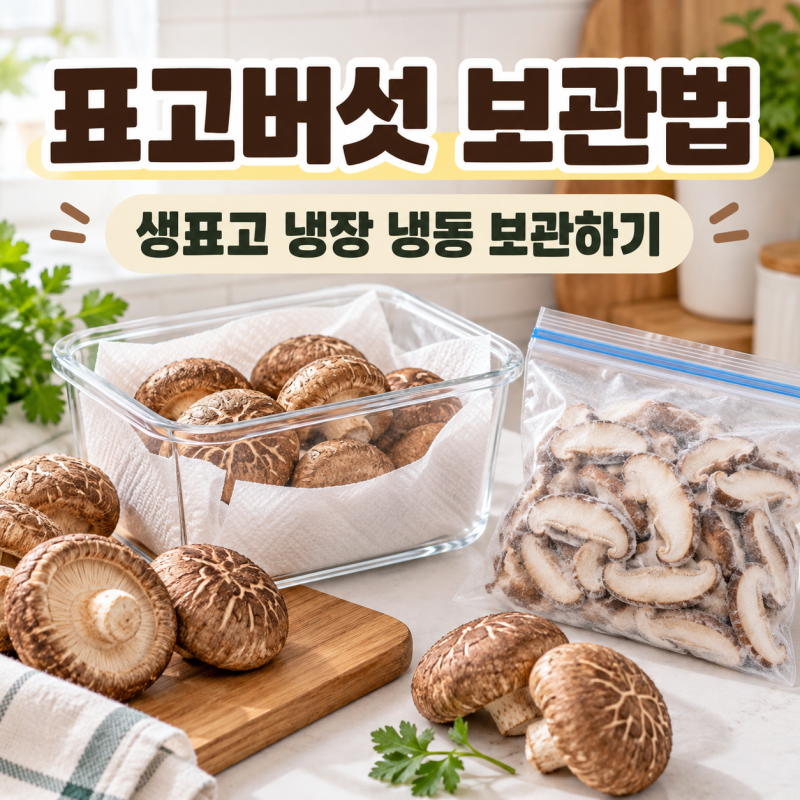 표고버섯 보관법 생표고 냉장 냉동 보관하기